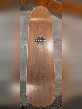 Arbor Foundation Series Wooden Skate Deck - Brown with Gold Logo 32.5x8.5 Inches